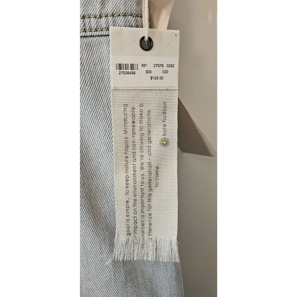 Happy X Nature Kate Hudson NWT Glide Light Wash Denim Midi Dress Size 2 Pockets - Picture 5 of 10